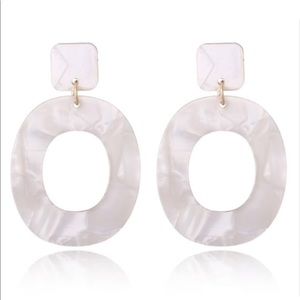 White resin earrings